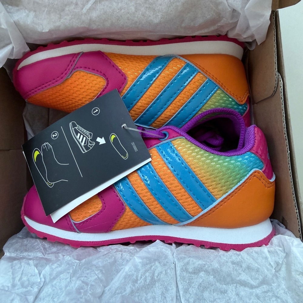 Adidas Streetrun VII Toddler Sneakers Multicolor Pink Orange M20279 Size 8K NWT